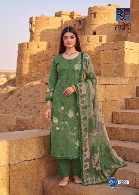 Rahi fab rising gold vol 4 dress materials wholesale